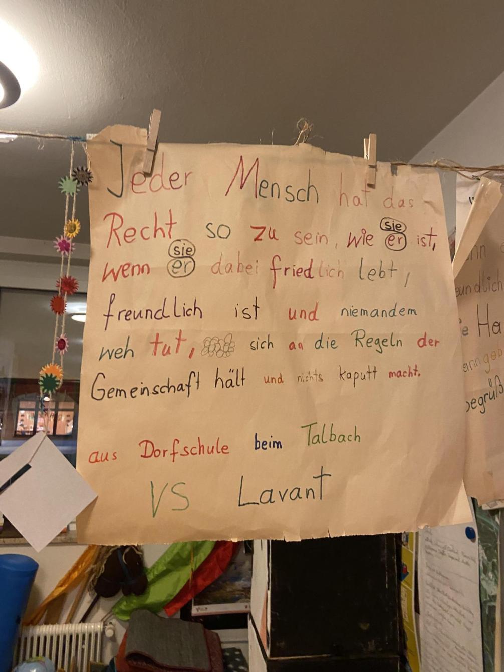 Plakat mit Gedicht