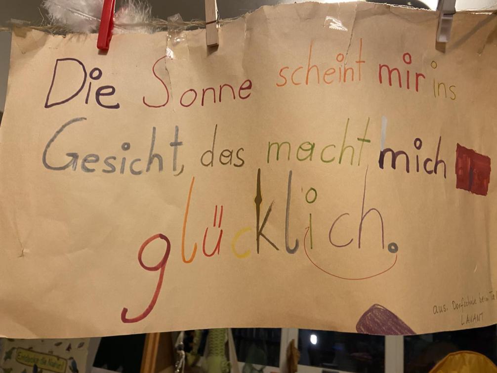 Plakat mit Gedicht