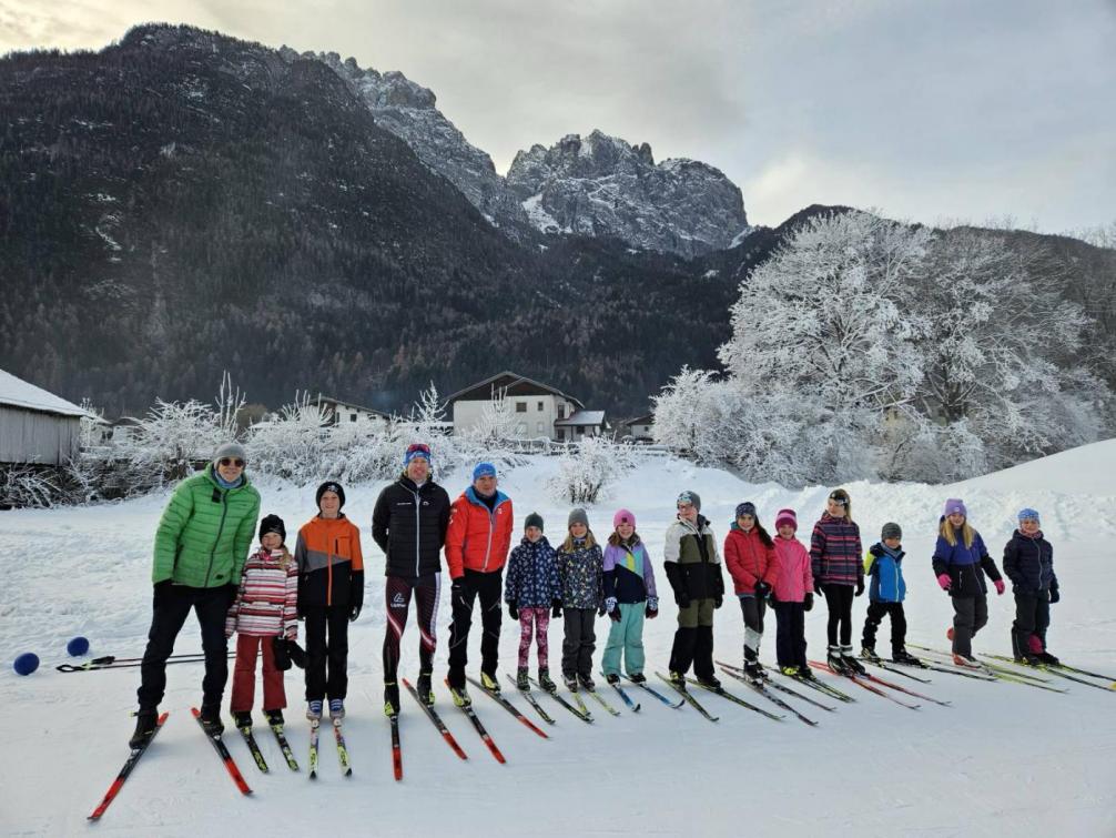 Schüler im Schnee